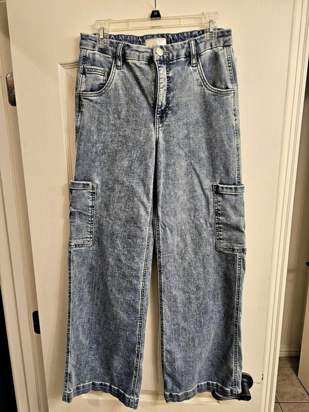 KUT from the Kloth Jodi High Rise Wide Leg Cargo Jeans Blue Size 6